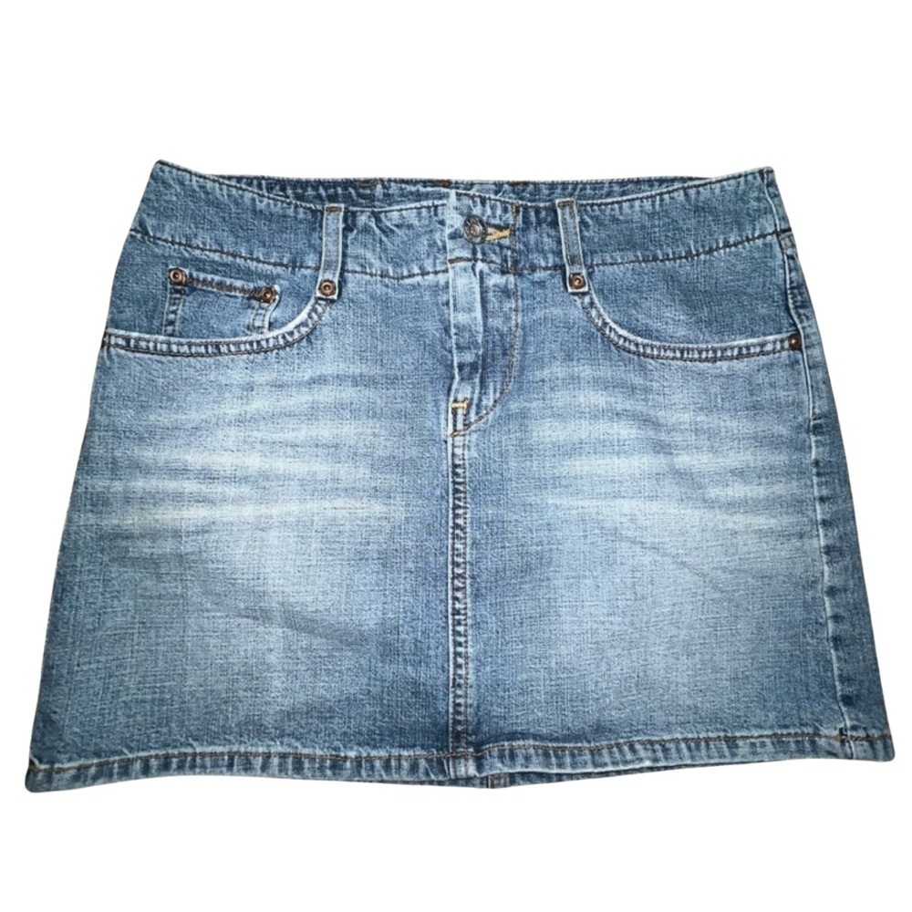 Lucky Brand Washed Blue Denim Mini Skirt